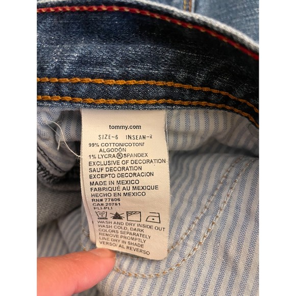 Tommy Hilfiger Boot Cut Distressed Jeans - Sz 6 - Picture 8 of 9